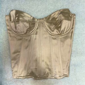 Satin corset top, zipper back, size US 8
